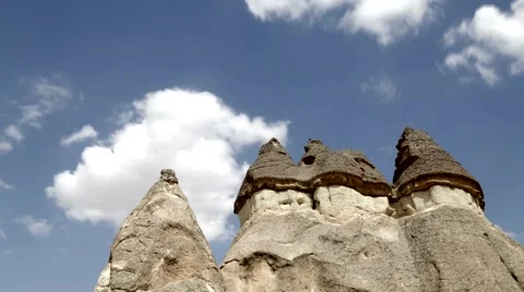 Fairy Chimneys cappadocia Timelapse, Clouds Stock Footage 41595152