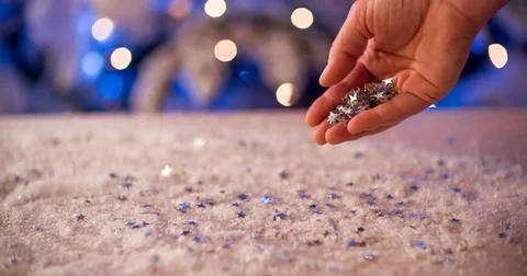 Fairy Christmas Particles Abstract Background With Stars from hand 스톡 동영상 83015559