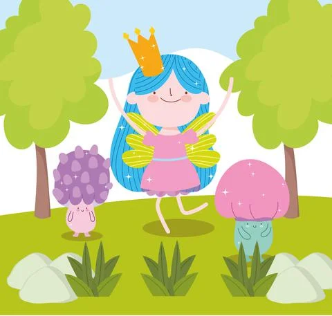Fairy cute landscape Stockillustratie