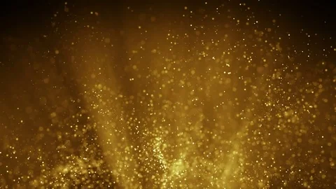 Fairy dust flying in gold light rays seamless loop animation 4k UHD (3840x2160) Stock Footage