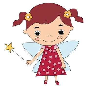 A fairy flapping magic wand Stock Illustration