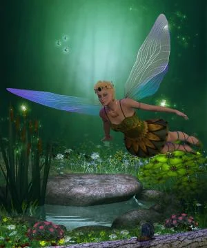 Fairy in flight Stock Illustration