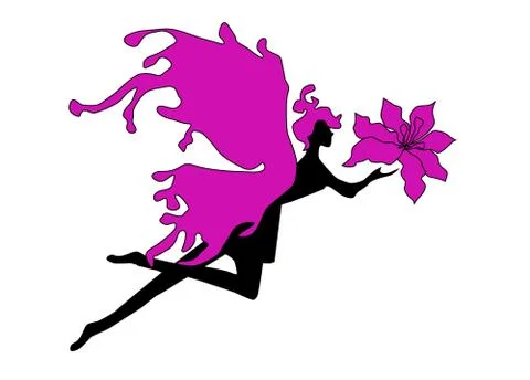 Fairy with flower Stock Illustration