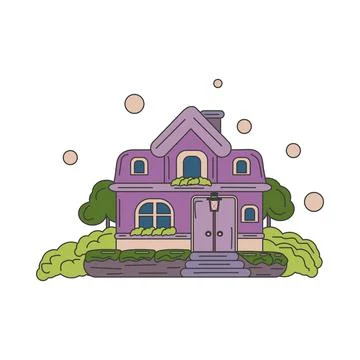 Fairy house with a lantern duddle style Stock Illustration