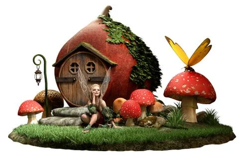 Fairy house scene Ilustración de archivo