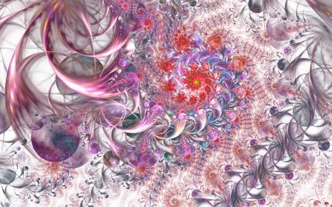 Fairy Infinite Abstract floral pattern. Bright colors and sparkling texture. Stock Illustration