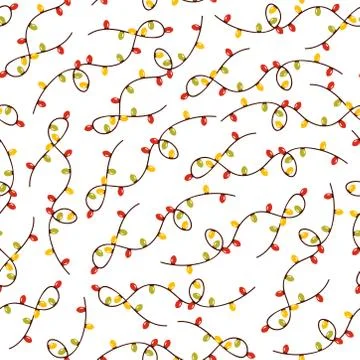 Fairy light pattern on white background 库存插图