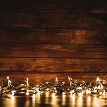 Fairy lights blurred background Stock Photos
