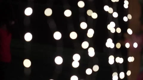 Fairy Lights Strings bokeh with Motion Stock Footage 233526307