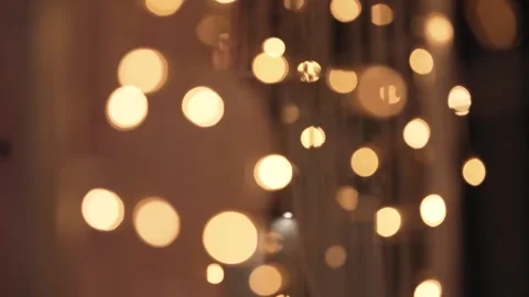 Fairy Lights Strings bokeh with Motion Stock Footage 233526308