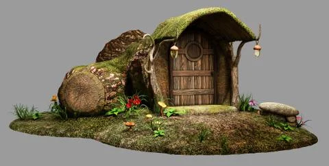 Fairy log house Stock-Illustration
