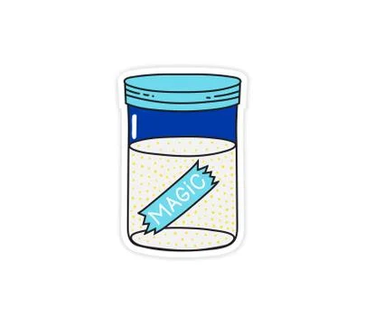 Fairy magic dust Dust Pixie Mini Bottles, DIY. Sticker Stock-Illustration