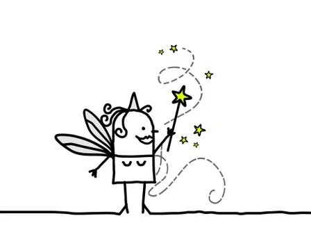 Fairy &amp; magic wand Stock Illustration
