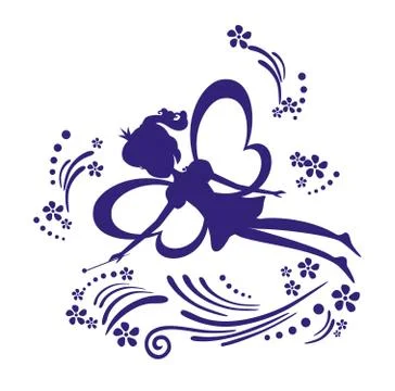 Fairy with a magic wand. Stock Illustration