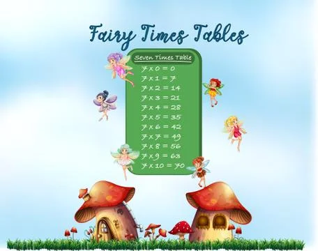 Fairy math time table イラスト素材