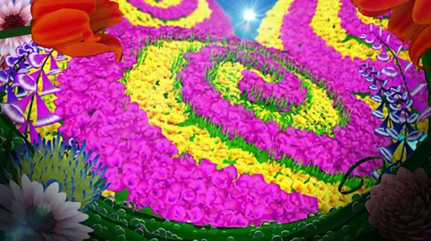Fairy meadow flowers Stock Footage 34126882