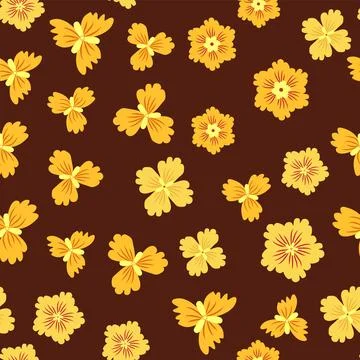Fairy meadow with flowers seamless pattern. Cute feminine design Illustrazione stock