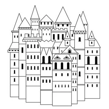 Fairy medieval castle. Stock Illustration