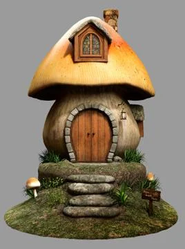 Fairy mushroom house Stock-Illustration