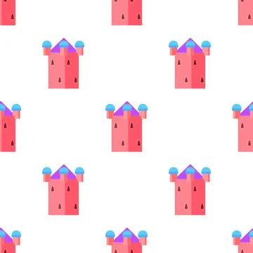 Fairy pink tower pattern seamless vector Illustrazione stock