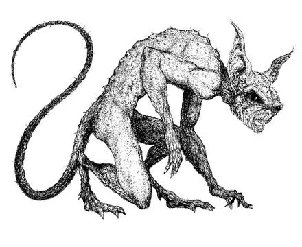 Fairy pixie evil little creature nightmare fiend of hell beast Stock Illustration