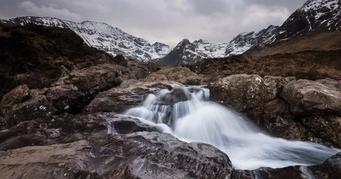 Fairy pools in Isle of Skye Stock Footage 88046848
