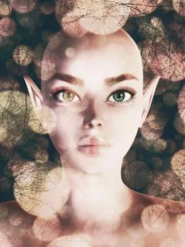 Fairy portrait with bokeh 스톡 일러스트