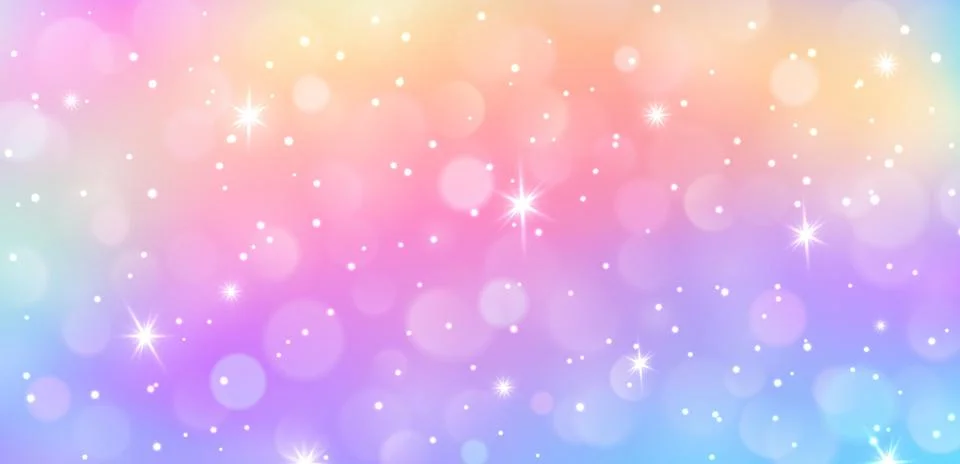 Fairy rainbow gradient background with magic sky Stock Illustration