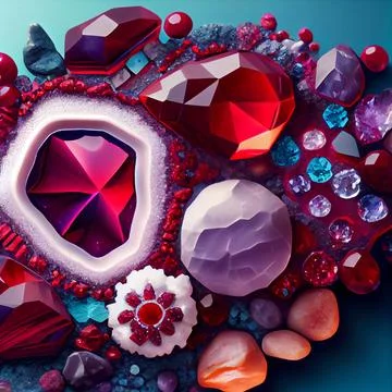 Fairy ruby stones Stock Illustration