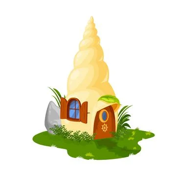 Fairy shell house, dwelling of dwarf or gnome elf Stock Illustration