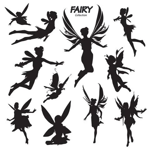 Fairy silhouettes 스톡 일러스트