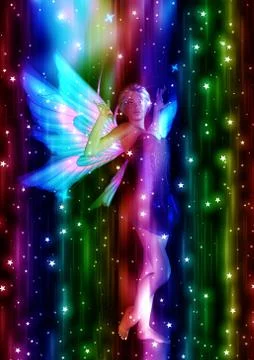 Fairy in the Stars Illustrazione stock