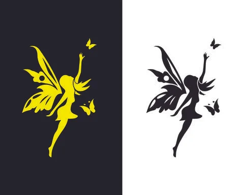 Fairy stencils printable vector file | Editable too Illustrazione stock