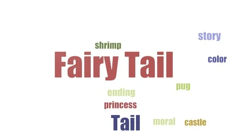 Fairy Tail Word Cloud Animated On White Background Stock Footage 107204829