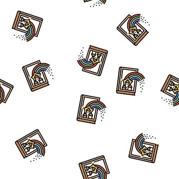 Fairy tale book vector seamless pattern Stockillustratie