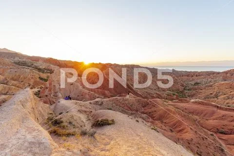 Fairy Tale canyon at sunset, Skazka Valley, Tosor, Kyrgyzstan, Central Asia, Stock Photos