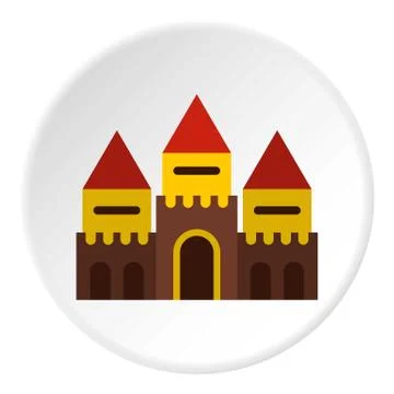 Fairy tale castle icon circle Ilustración de archivo