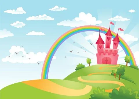 Fairy Tale castle. Stock Illustration