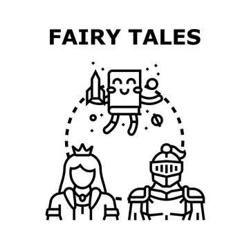Fairy tale characters and imagination concept Stock Illustration