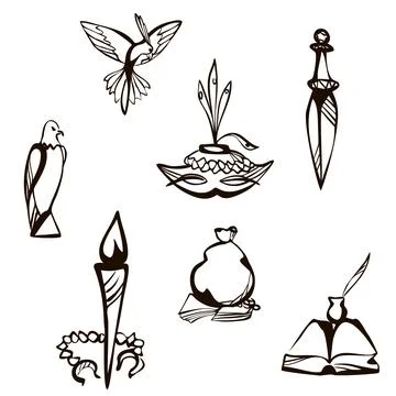 Fairy tale ink set  Stock Illustration