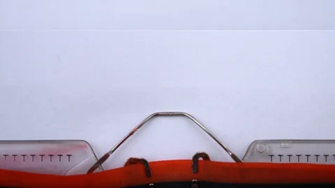 Fairy tale - phrase printed on an old typewriter in red letters, close up. 스톡 동영상 126777281