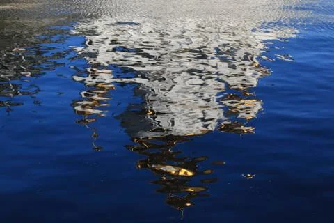 Fairy-tale reflection of the beautiful Temple in the water Stock Photos