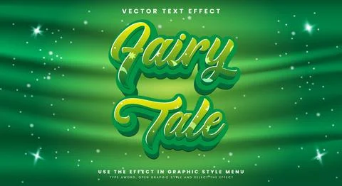 Fairy tale story editable text effect Template Stock Illustration