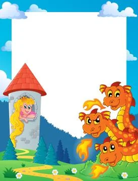 Fairy tale theme frame - illustration. Stock Illustration