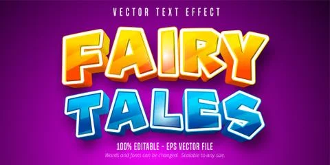 Fairy tales text effect, editable font style Stock Illustration