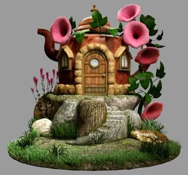 Fairy teapot house Ilustración de archivo