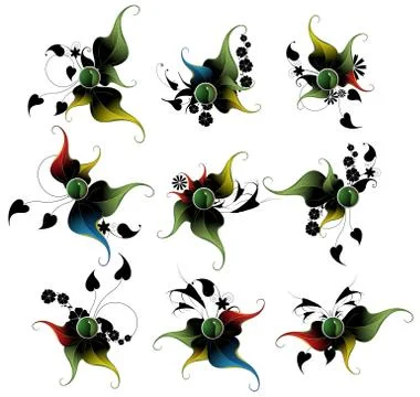Fairy vegetative icons Stock Illustration