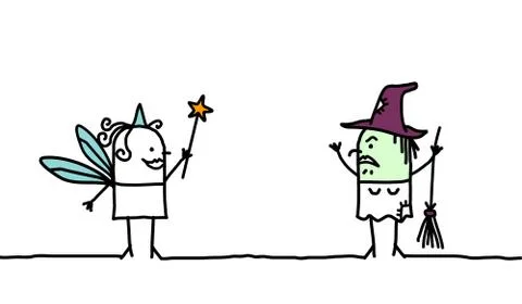 Fairy &amp; Witch Stock Illustration