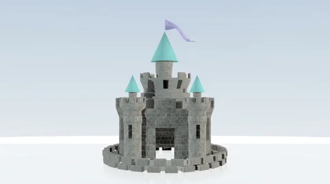 Fairytale castle being built Stock Footage 48578206