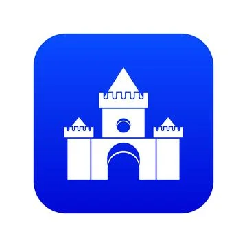 Fairytale castle icon digital blue Ilustración de archivo
